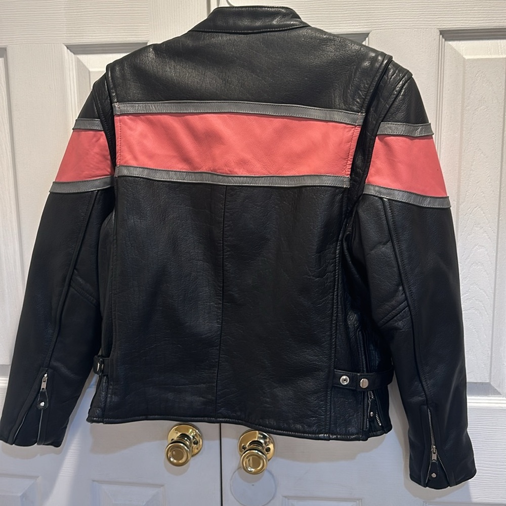 Vintage Hot Leathers Pink and Black Moto Jacket - Picture 2 of 15